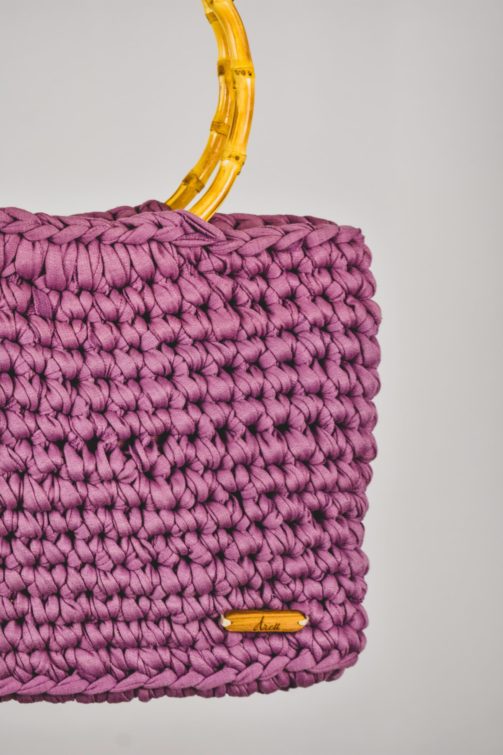 Bolso croché con asas de bambú - Imagen 4