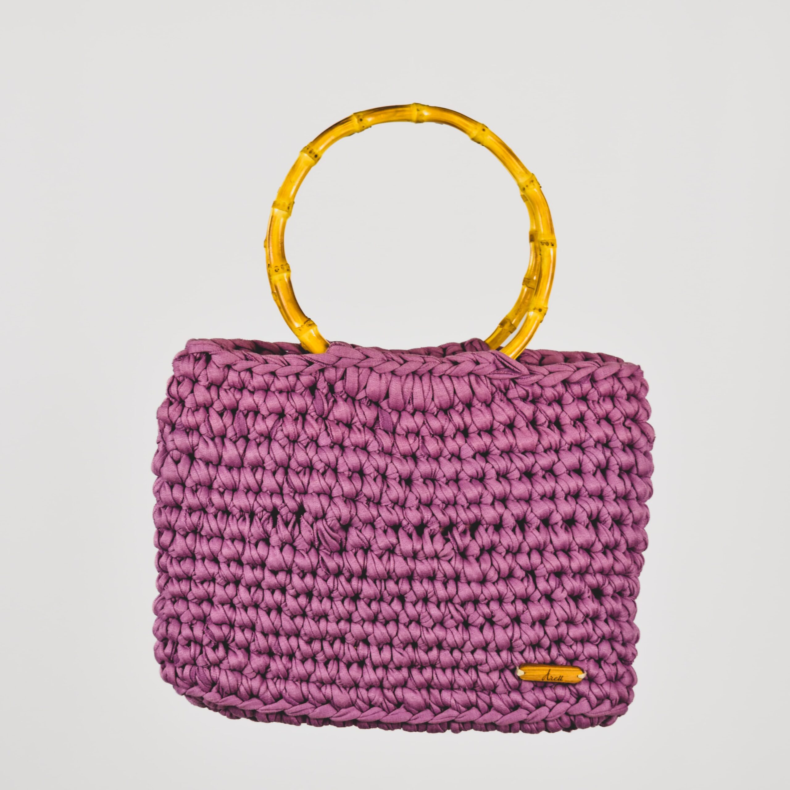 Bolso croché con asas de bambú - Imagen 3